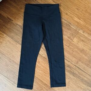 Lululemon Leggings Cropped Active Gym Workout High Waisted Yoga Pants Black 4